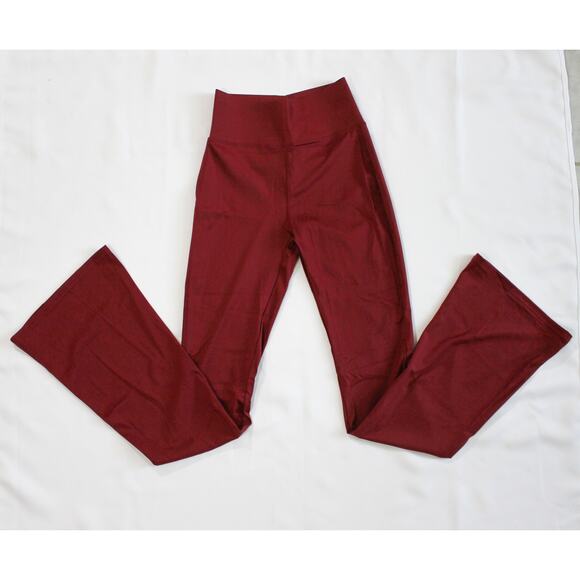 NEW Red Size Small High-Waisted Flared Leggings Bell Bottoms Athletic Wear - Picture 1 of 1